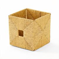 Panier de rangement tressé en jacinthe d'eau personnalisé, portable, pour vêtements et collations, style tendance, grande taille