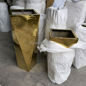 Guangdong Factory Price Hotel Office Interior <span class=keywords><strong>de</strong></span> acero inoxidable florero plateado alto/macetas para plantas - Product Image 2