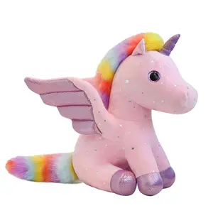 SongshanToys peluches plushies personalizados pequenos plushies Personalizado bicho de pelúcia anjo unicórnio Rainbow Horse Rag Boneca brinquedo de pelúcia