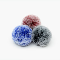 Boule de fausse fourrure de lapin faite à la main de 8 cm (3,1 pouces) avec bande élastique, pompons tendance pour chapeaux, décoration de vêtements, accessoires de mode DIY