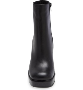 Stivaletti Chelsea alla caviglia da donna neri autunnali per stivaletti con tacco <span class=keywords><strong>in</strong></span> vera <span class=keywords><strong>pelle</strong></span> con tacco alto quadrato spesso - Product Image 3