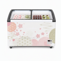 Congélateur à glace commercial 720L avec couvercle coulissant en verre, refroidissement direct, congélateur coffre profond pour restaurant
