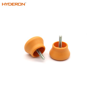 Patas Ajustables de Plástico Hyderon con Vástago Roscado Naranja para Muebles y Equipos, Ruedas Rígidas, Moldeado por Inyección - Product Image 3