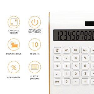 कस्टम लोगो अल्ट्रा पतला गोल्ड फ्रेम सौर संचालित दोहरी शक्ति 12-अंकों का डेस्कटॉप कैलकुलेटर प्रचार उपहार के लिए - Product Image 2