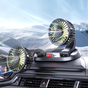 Dual <b>Heads</b> Car <b>Fan</b> 360 Rotatable Adjustable Wind Speed Parking Sign Vehicle Dashboard Air Cooling Circulation <b>Fan</b> - Product Image 4