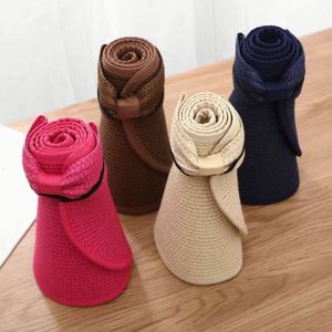 หมวกปีกกว้างกันแดดสำหรับตั้งแคมป์กลางแจ้ง ชายหาด ฤดูร้อน สำหรับผู้หญิง ทำจากฟาง - Product Image 3