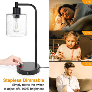 Custom Logo OEM Iron and Glass Material Design Type-c 6000mAh Rechargeable Dimming Modern Bedside Creative Table <b>Lamp</b> - Product Image 2