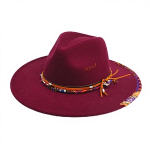 Chapeaux Fedora en feutre de laine de haute qualité à bord plat avec ruban, unisexe, pour affaires et soirées, effet vieilli, luxe, dessiné à la main - Product Image 3