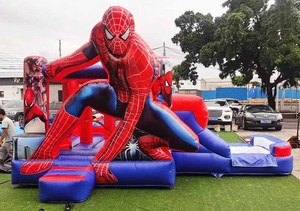 Vente chaude Xinyue PVC <span class=keywords><strong>Spider</strong></span>-<span class=keywords><strong>Man</strong></span> Terrain de Jeu Gonflable Combo <span class=keywords><strong>Jeux</strong></span> et Toboggan 7x4m Conception Pliante Souffleur Unisexe Tous Âges - Product Image 2