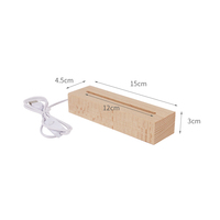 Support de lampe en bois en gros, base pour lampe de chevet LED, base en bois USB