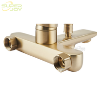 Robinet de Douche Moderne de Luxe en Laiton Brossé Doré, Mitigeur Plaqué, Matériel Durable pour la Décoration de la Maison et des Hôtels, Robinet de Salle de Bain en Cuivre