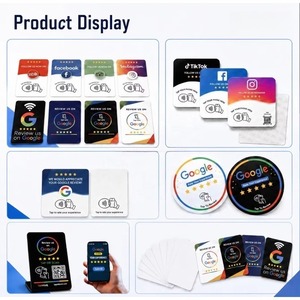 Carte de visite intelligente Premium en acrylique PVC NTAG213 NFC 13,56 MHz, étanche, avec code QR et plaque de lecture Google Review Tap - Product Image 6