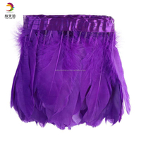 Décoration de mariage, garniture en plumes d'oie de luxe, franges pour robe de mariée, voile, ornement, accessoire