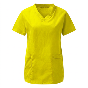 Nouveau T-shirt d'hôpital élégant, antibactérien, écologique, en polyester et coton tissé, personnalisé, doux, à manches courtes, pour le personnel soignant - Product Image 6