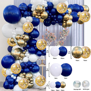 US in stock Blue Gold <b>White</b> <b>Balloon</b> Arch Kit Latex Party Decoration Set Graduation Birthday Baby Shower Event Decor - Product Image 5