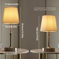 Lámpara de Escritorio LED Recargable de Estilo Moderno, Ajustable en Altura, con Pantalla de Tela Táctil, Regulable, para Restaurante, Mesita de Noche, Simple