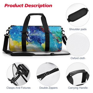 Tas Olahraga Custom PRYES Oxford, Tas Travel, Tas Tangan, Tahan Air, Pemisah Basah Kering, Tas Gym Akhir Pekan untuk Pria dan Wanita - Product Image 3