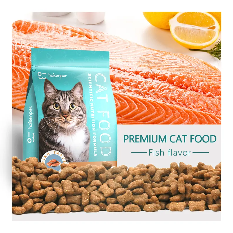 OEM Cat Food Factory Exports 10KG Natural Raw Fish Flavors Fish Shapes All Age Cat Food