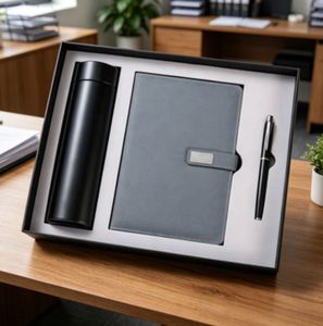 New Diary Luxury Leather Bottle Notebook Journal for Gift Wholesale Promotional Business Pen Thermos Flask Note Book Gift Set - Product Image 3