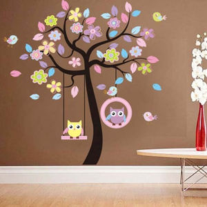 Kinder zimmer dekorative abnehmbare 3d eule baum wand aufkleber - Product Image 3