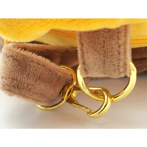 Designer ladies Durable cute Luxe Yellow's young plush shoulder bag with logo - Product Image 6
