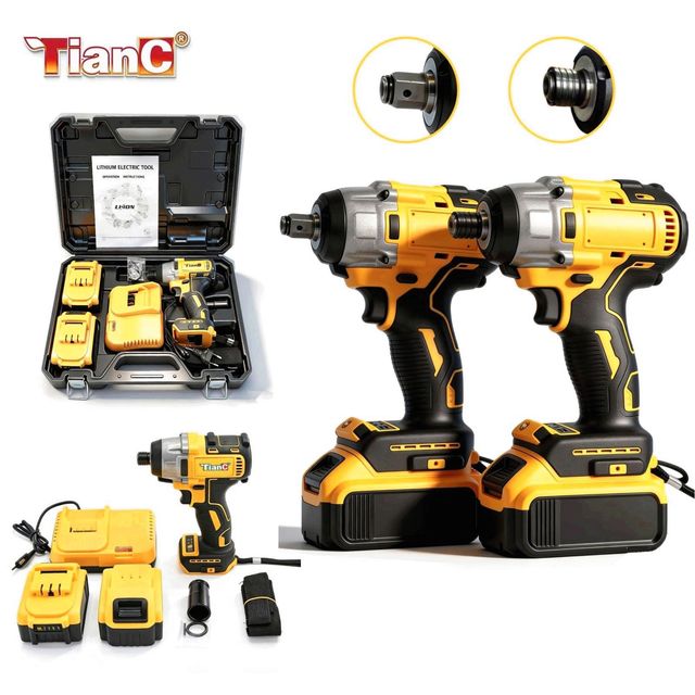 Handheld High Torque Wrench Impact Cordless Wrench Power Wrench Electric Battery Angle Grinder Mini Grinder Power Tools