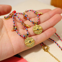 Collier ras du cou tendance pour femme, style rétro français INS, tressé, plaqué or 18 carats, en acier inoxydable, chaîne en corde, collier bohème pour clavicule