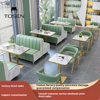 Canapé de stand de glacier personnalisable, combinaison table et chaises commerciales pour restaurant, bar à nouilles, café