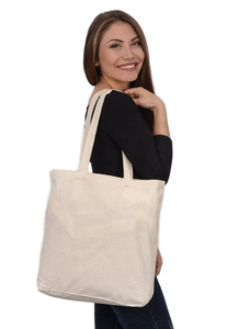 Sac fourre-tout en toile de coton uni de grande taille, nouveau style, en promotion, avec logo personnalisé - Product Image 2