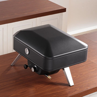 Conception rotative manuelle Four à pizza à gaz de table de 12 pouces Portable en acier inoxydable pour l'extérieur Camping Logo personnalisé Barbecue Grill
