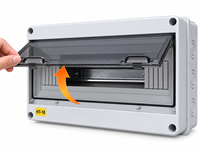 Boîte de distribution en plastique étanche IP65 HT-18 à 18 voies, coffret électrique pour disjoncteur sur rail DIN