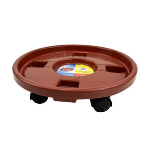 Vente en gros, caddie de plante rond en argent pratique avec roues, support de rouleau, déménageur intérieur extérieur, <span class=keywords><strong>roulettes</strong></span> de jardinière, plateau roulant - Product Image 4