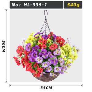 Canasta Colgante <span class=keywords><strong>de</strong></span> Flores Artificiales Premium al por Mayor, Ecológica, Resistente al Fuego, sin Olor, Resistente a los Rayos UV, <span class=keywords><strong>Planta</strong></span> Decorativa - Product Image 3