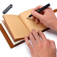 Carnet de notes de haute qualité en cuir Crazy Horse, format A5, couverture rigide, 120 feuilles, reliure à feuilles pliées, gaufré/imprimé