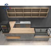 Comptoir de bar moderne pour café, aménagements de comptoirs pour café, solutions de décoration et de design pour les étagères de café