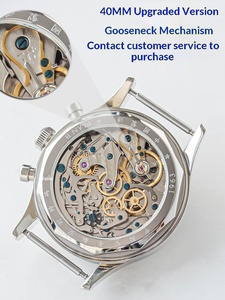 นาฬิกาข้อมือผู้ชาย ระบบไขลาน รุ่น Pilot 1963 Seagull Mechanical Chronograph 1901 ตัวเรือนเหล็กคุณภาพสูง กระจกแซฟไฟร์ <span class=keywords><strong>ราคา</strong></span>โรงงาน - Product Image 4