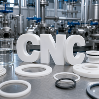 Pièces usinées sur mesure en PTFE (Téflon) CNC, blanches, résistantes aux produits chimiques, composants plastiques antiadhésifs, OEM pour joints d'étanchéité de soupape