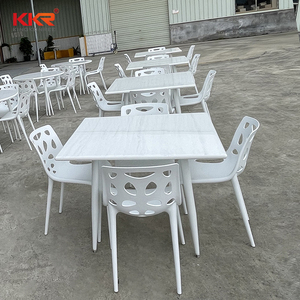 4/6/<span class=keywords><strong>8</strong></span>/12 Đá Nhân Tạo Bề Mặt Rắn Bàn Ăn Nhà Hàng Đồ Nội Thất Bàn Bàn Và Ghế Ghép - Product Image 3