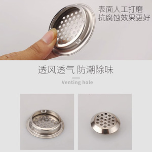 Grille de ventilation décorative en acier inoxydable à trou rond pour armoire à chaussures - Product Image 5