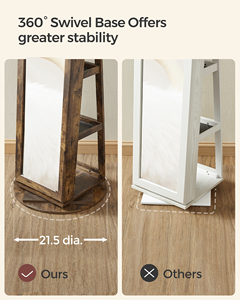 Songmics Có Thể Khóa 360 Lưu Trữ Đồ Trang Sức Tủ Cao Xoay Tủ Đồ Trang Sức Với Đầy Đủ Chiều Dài Gương - Product Image 4