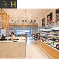 Comptoir de boulangerie avec éclairage, comptoir de présentation de gâteaux en verre trempé, approvisionnement direct d'usine
