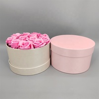 Kotak Kemasan Hadiah Silinder Bulat dari Kertas Daur Ulang Ramah Lingkungan Warna Ivory Pink dengan Finishing Matte untuk Ulang Tahun Pernikahan Dapat Disesuaikan