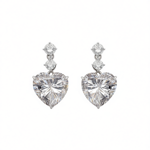 Orecchini Pendenti E3062 con Cristallo Giallo Taglio Cuore, Montatura a Griffe, Gioielli Romantici da Donna per Matrimonio - Product Image 1