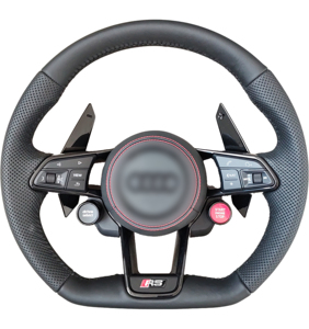 Volant de course en cuir plat avec grandes palettes de changement de vitesse, design R8, compatible <span class=keywords><strong>Audi</strong></span> A3 8Y 8V S3 RS3 Q3 F3, modification - Product Image 3