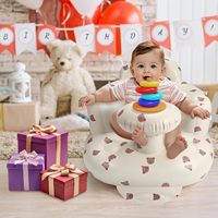 Siège gonflable pour bébé en PVC au design moderne avec plateau et pompe intégrée, dossier pliable