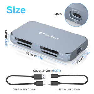 USB-C & USB-A 6-Trong-1 Loại B Kép Cfexpress Loại B/XQD + Kép SD4.0 Đầu Đọc Thẻ Với USB 3.2 (Gen 2) 10Gbps - Product Image 2