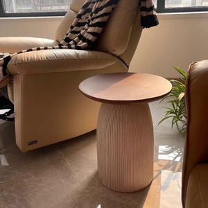 Simple Art Marble Modern Nordic Style <strong>Round</strong> Corner <strong>Bedside</strong> <strong>Table</strong> Movable Small <strong>Table</strong> for Bedroom Cafe Outdoor Use Home Furniture - Product Image 2