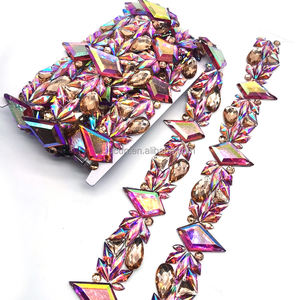 Новое поступление, нашивка со стразами, шитье из смолы, отделка драгоценных камней, розовый абат/шампанское, полимерный камень для отделки, для роттердамского карнавального 2026 - Product Image 6