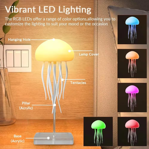 Jellyfish Rechargeable Battery Powered <strong>LED</strong> <strong>Table</strong> Lamps <strong>Table</strong> <strong>Light</strong> for Hotel Home Party Gift Wedding Gift Romantic Decorative - Product Image 4
