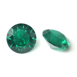 梧州英拓优质圆形切割1.0毫米绿色纳米彩色宝石大量库存合成宝石